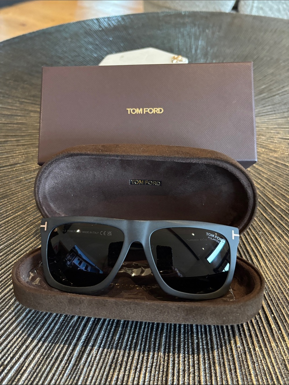 Tom Ford Black Sunglasses with Dark Lenses